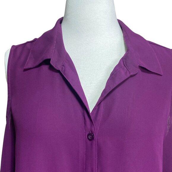 Roaman's Plum Purple Sleeveless Blouse Size 16 W - Picture 5 of 8